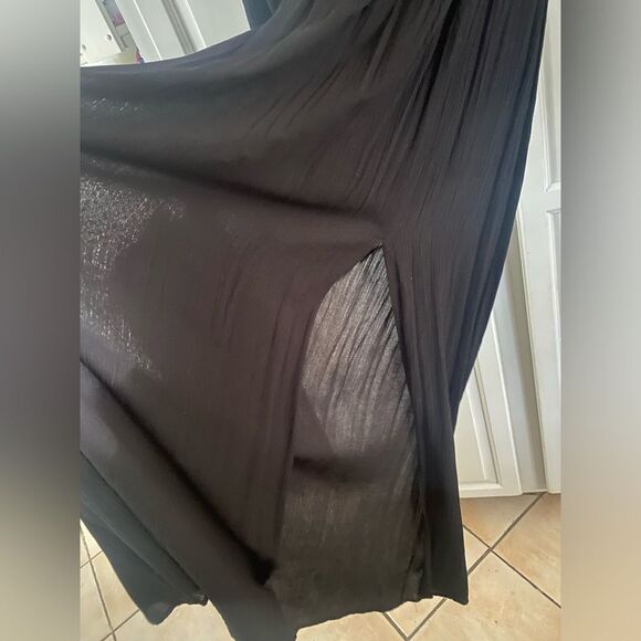 Xirena Arly Woven off shoulder black rayon dress - Picture 6 of 10